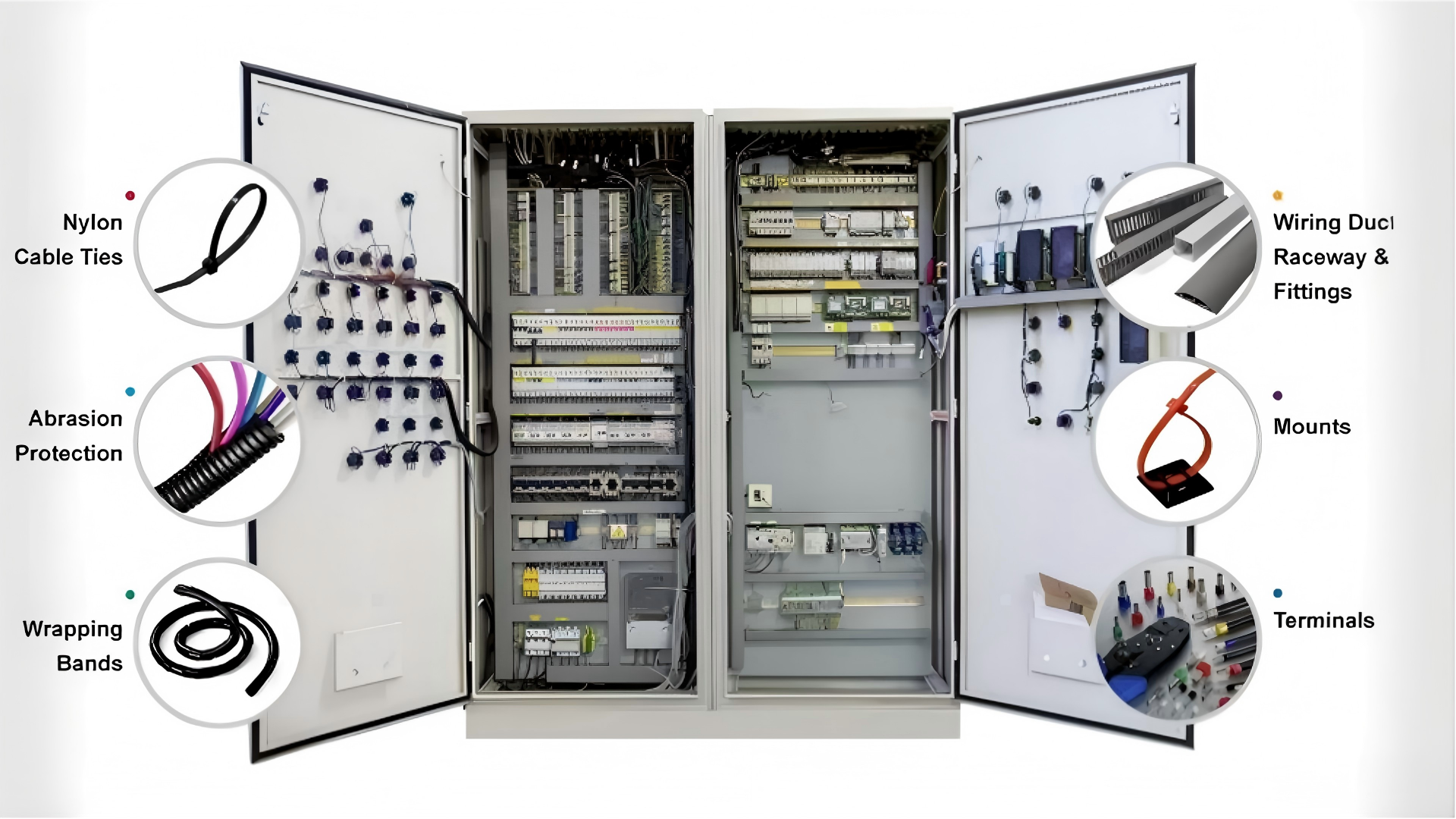Cable ties used in electrical panels